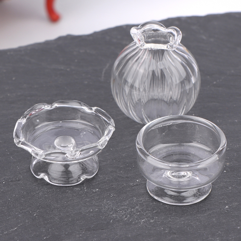 Vase Decor - 1:12 Dollhouse Miniature Glass Vase Dessert