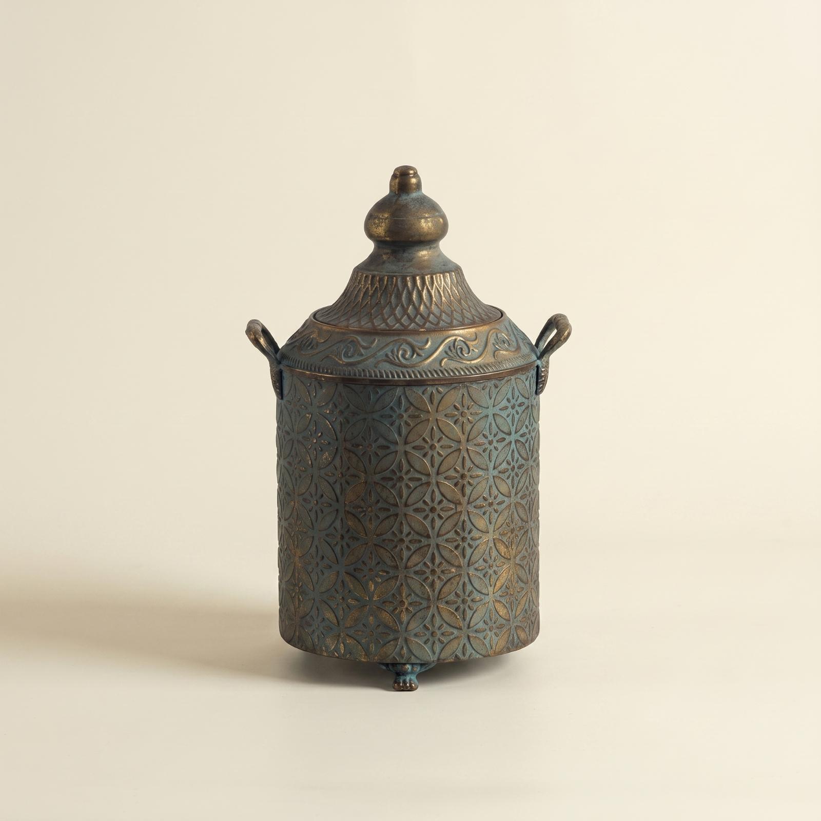 Vase Decor - Patina Finished Metal Decorative Vase Container