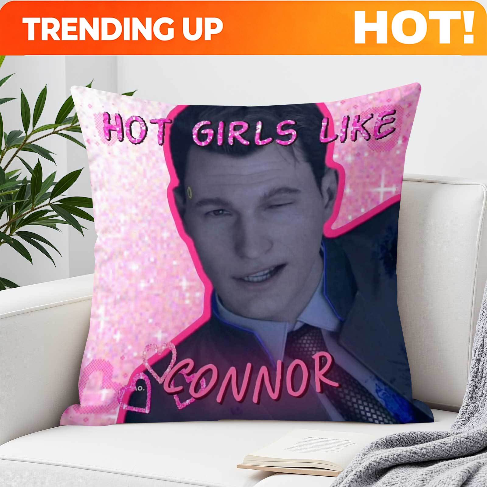 Throw Pillow - Customize 1pc CONNOR SO HOT Pink