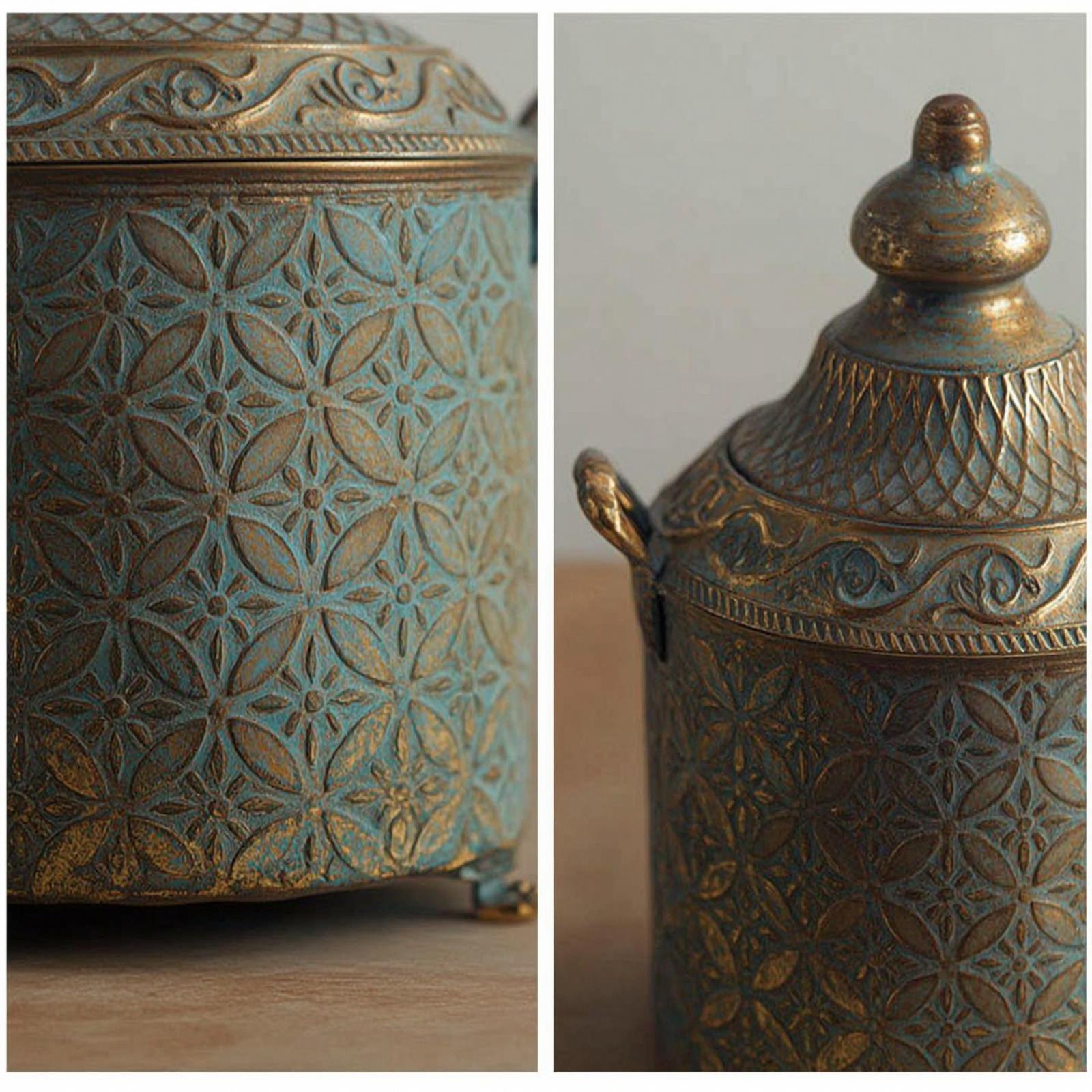 Vase Decor - Decorative Iron Vase Aged Gilded Urn