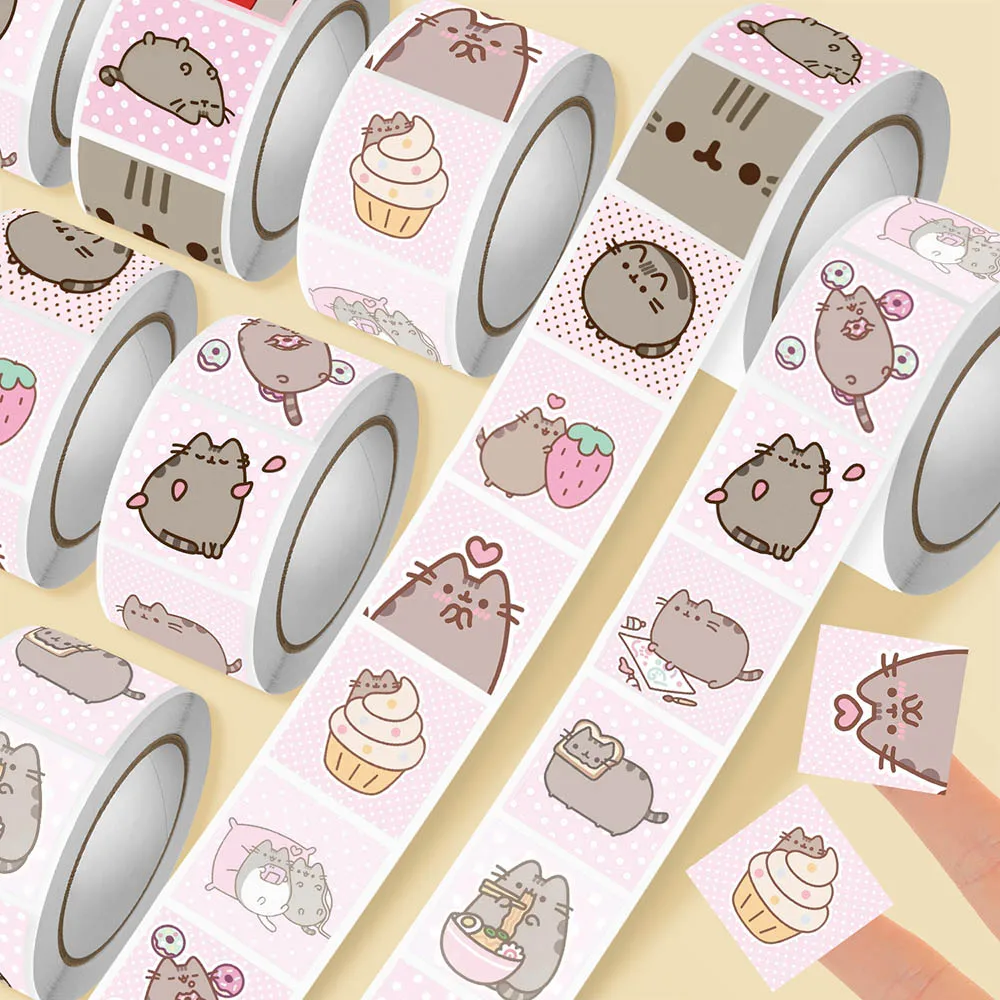 Wall Sticker - Hou 500pcs Pusheen Cartoon Cat Roll