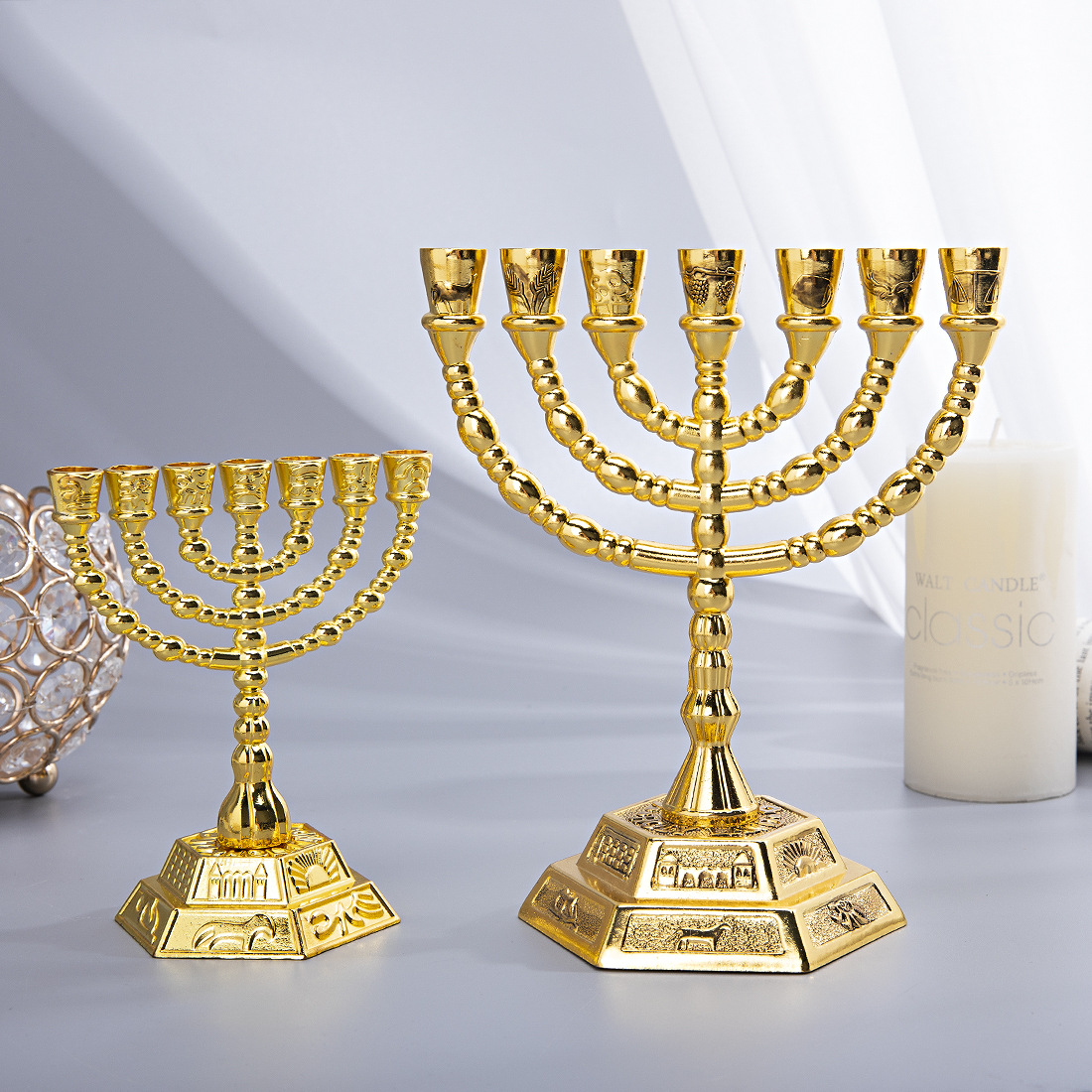 Candle Holder Decor - 7 Branch Menorah Jewish Home Decor