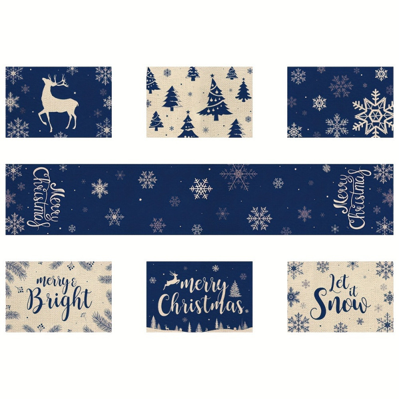7-Piece Christmas Placemat and - Table Runner recension och pris