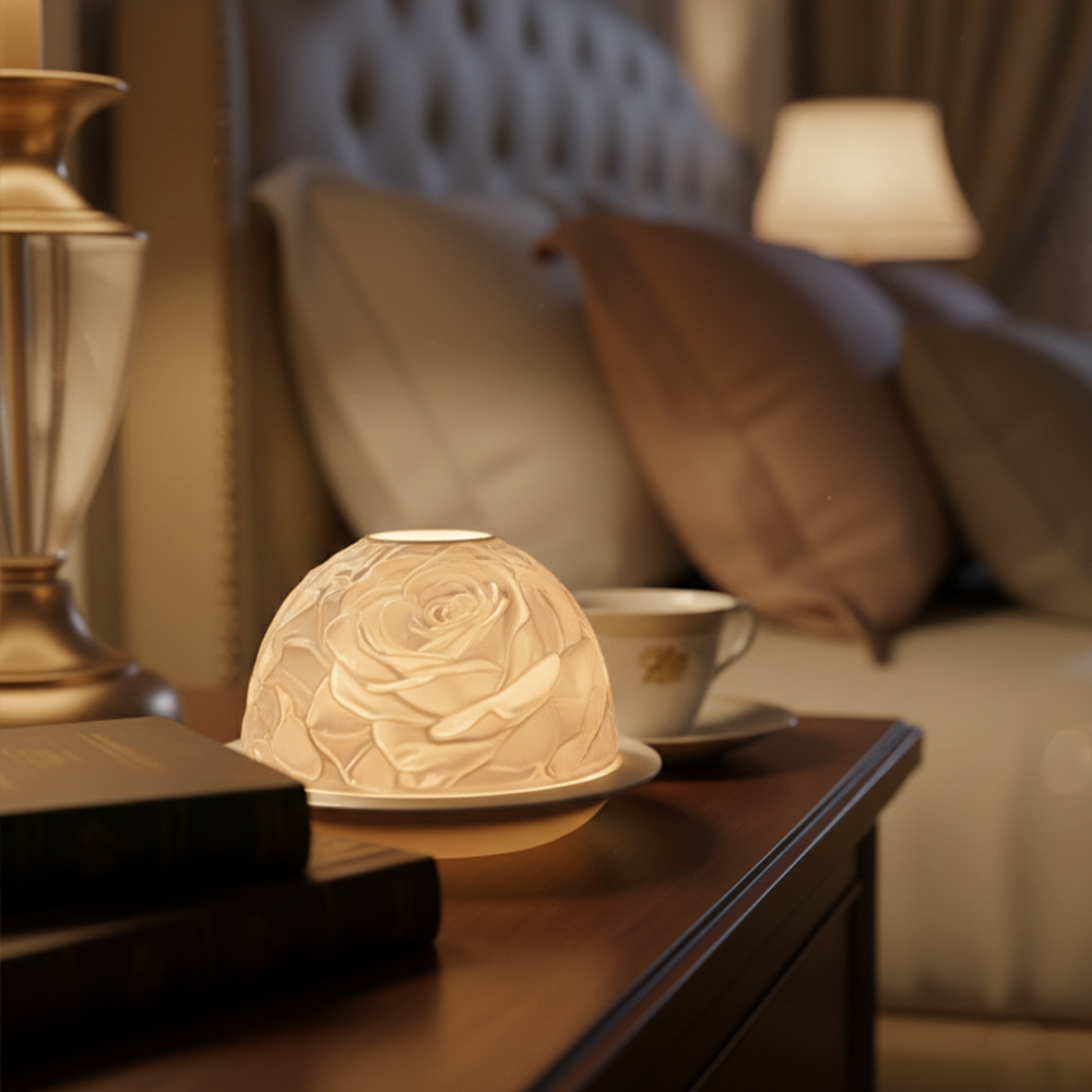Elegant Rose Porcelain Candle  - Candle Holder Decor recension och pris