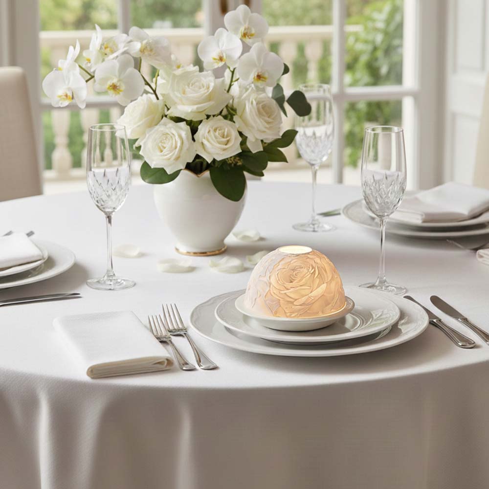 Elegant Rose Porcelain Candle  - Candle Holder Decor recension och pris