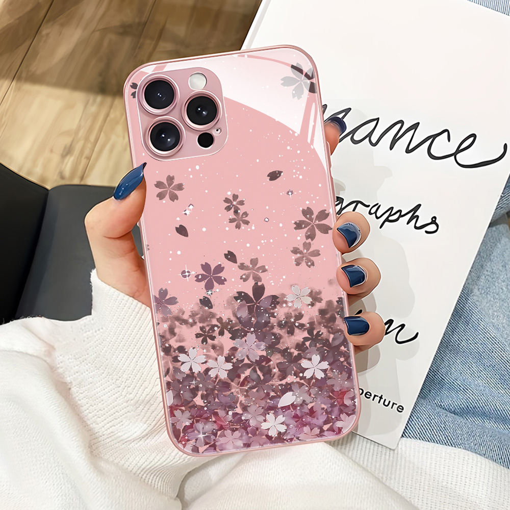 Pink Flower Tempered Glass Pho - Vase Decor recension och pris