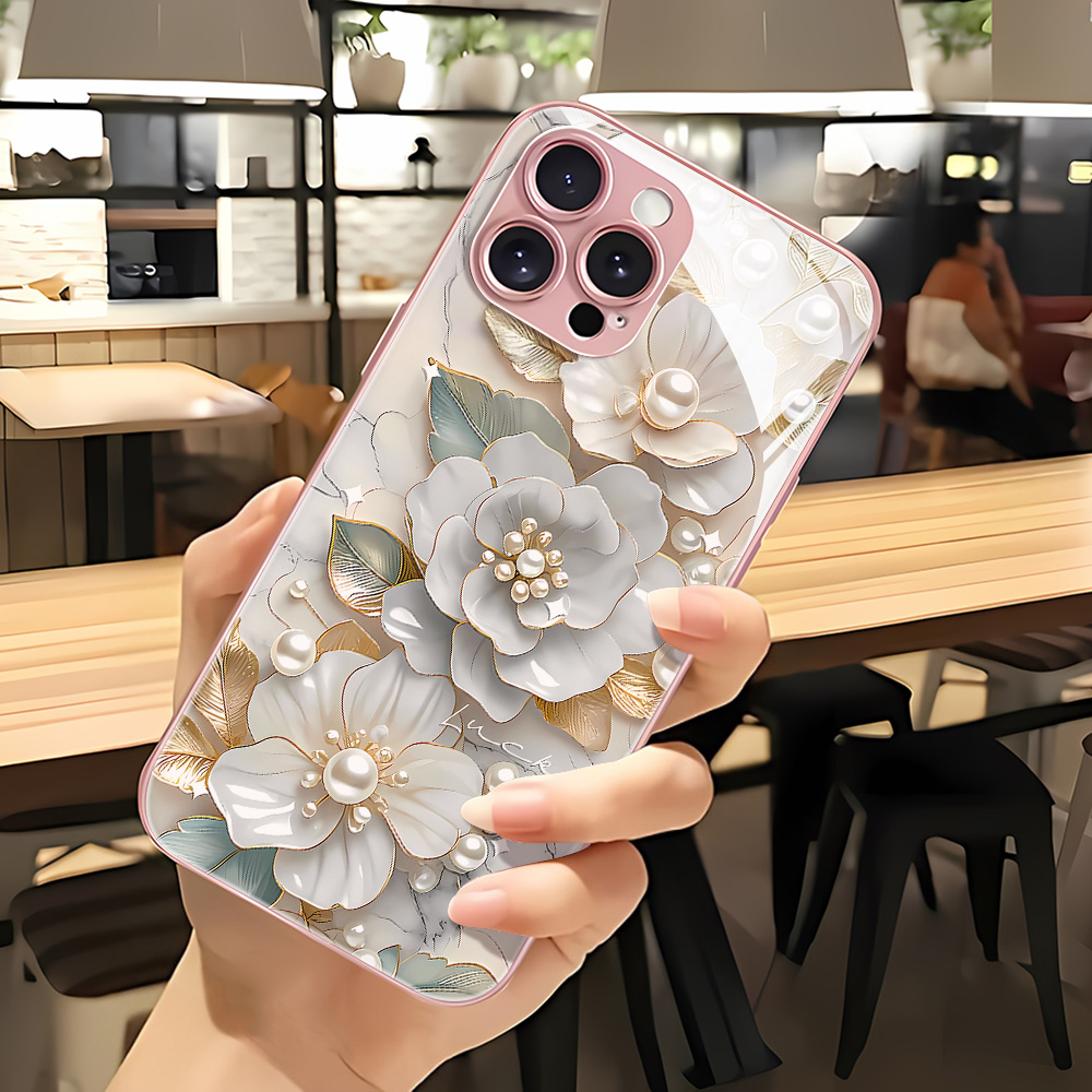 Pink Flower Tempered Glass Pho - Vase Decor recension och pris