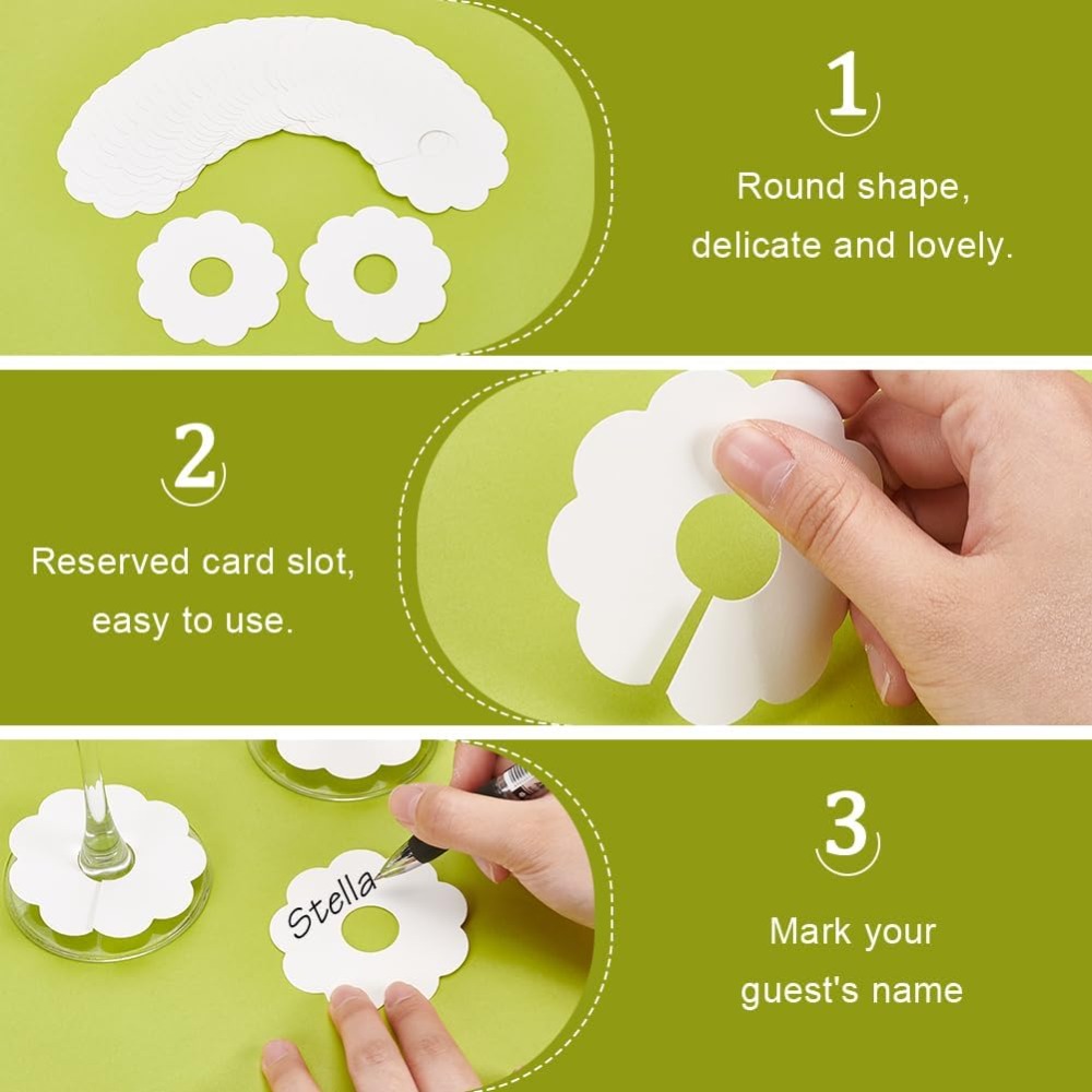 150 Pcs Paper Wine Glass Marke - Vase Decor recension och pris