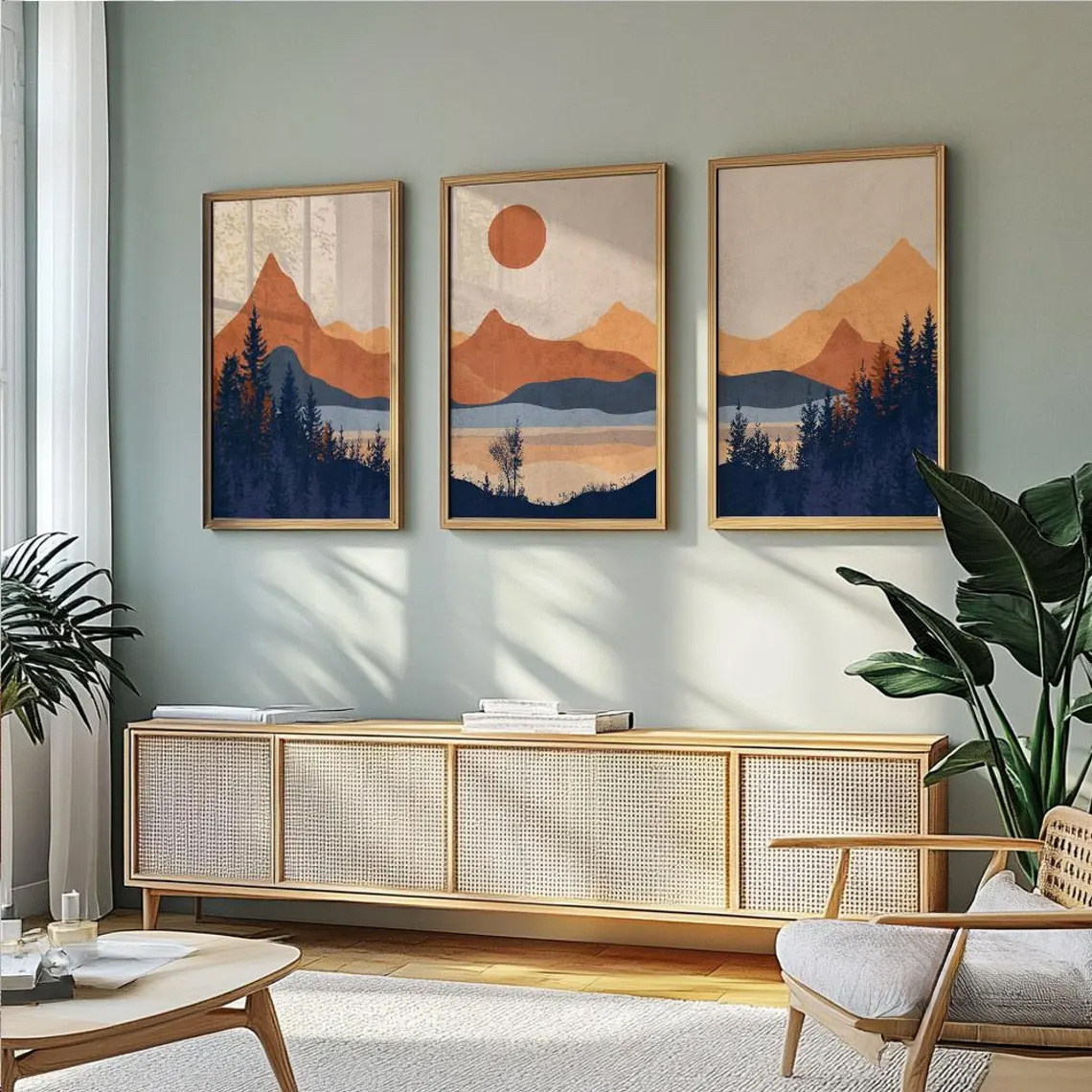 3pcs/Set frameless,Terracotta  - Abstract Canvas Set recension och pris