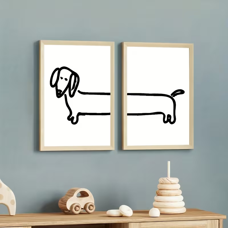 2PCS Modern Dachshund  Funny D - Interior Design Living Room recension och pris