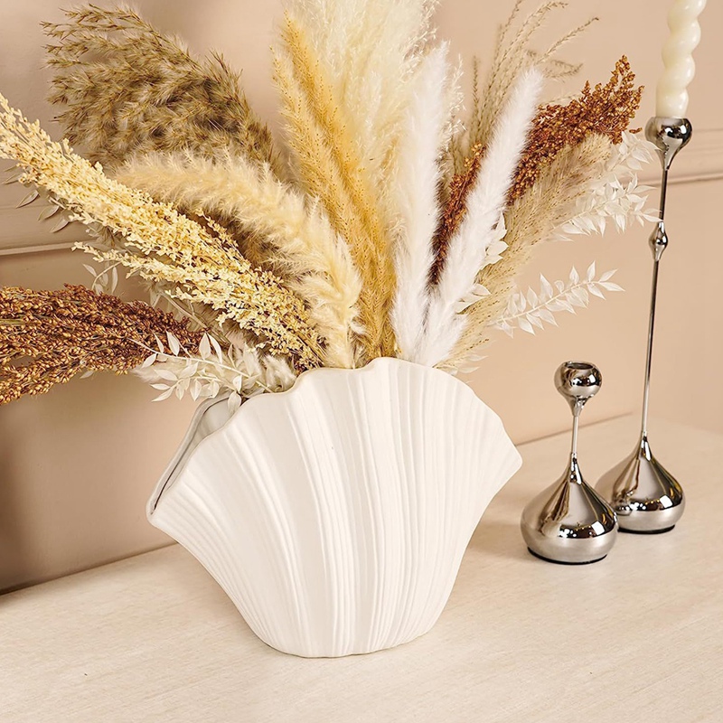 Nordic Style Shell Shaped Cera - Vase Decor recension och pris