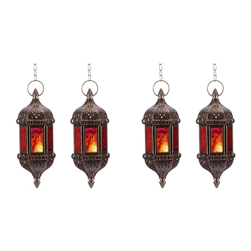 AB34-4 Pcs Hanging Hexagon Dec - Candle Holder Decor recension och pris