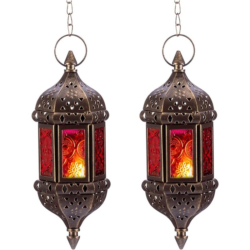 AB34-4 Pcs Hanging Hexagon Dec - Candle Holder Decor recension och pris