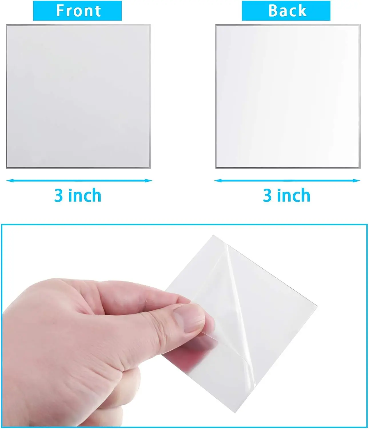Mini Size Square Mirror Adhesi - Decorative Mirror recension och pris