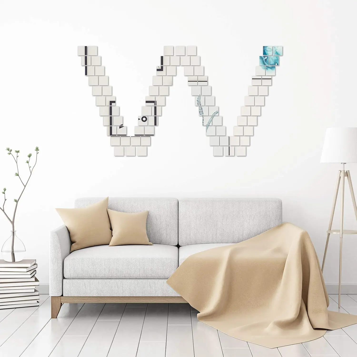 Mini Size Square Mirror Adhesi - Decorative Mirror recension och pris