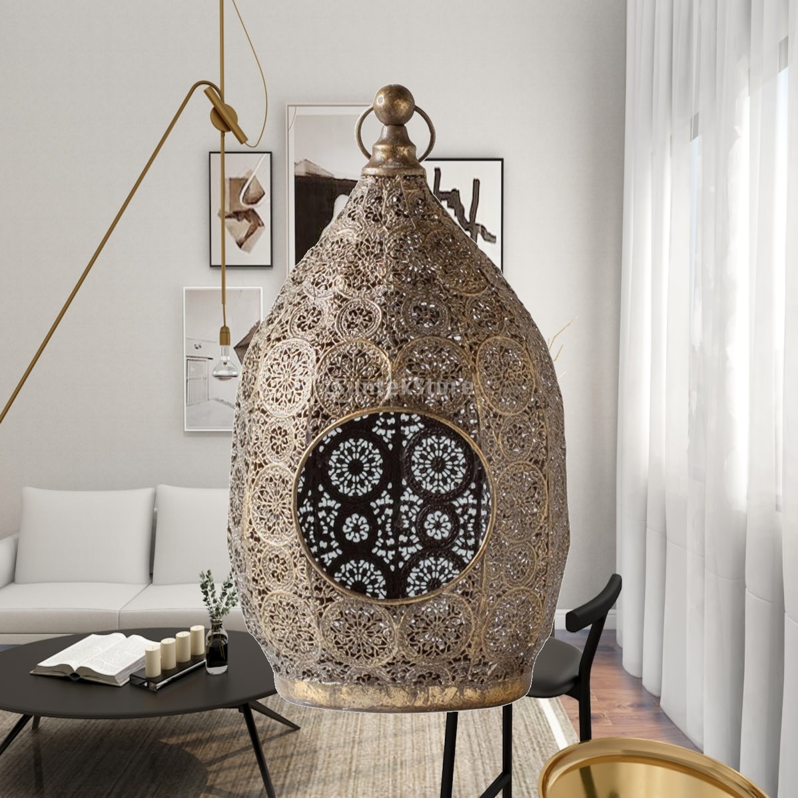 Egg-Shaped Candle Lantern with - Candle Holder Decor recension och pris