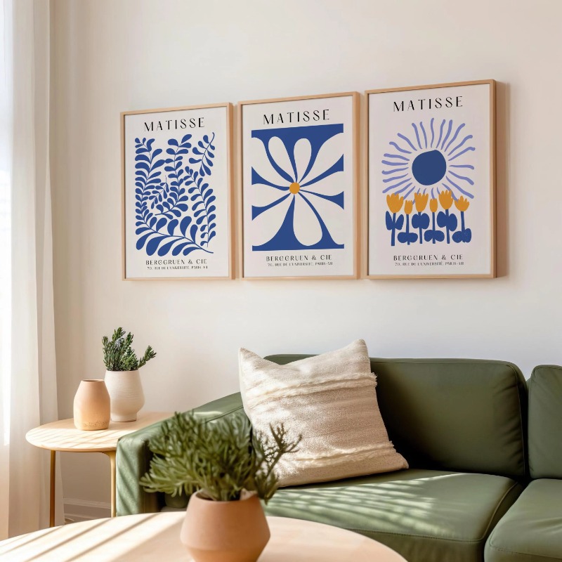 Blue Matisse Prints Set of 3 P - Abstract Canvas Set recension och pris