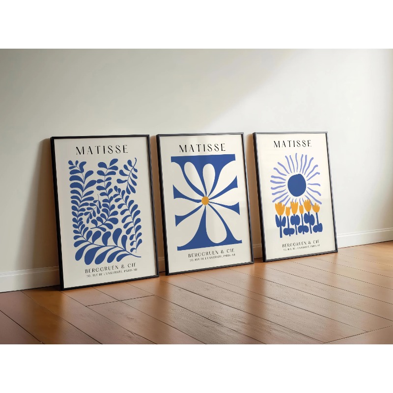 Blue Matisse Prints Set of 3 P - Abstract Canvas Set recension och pris