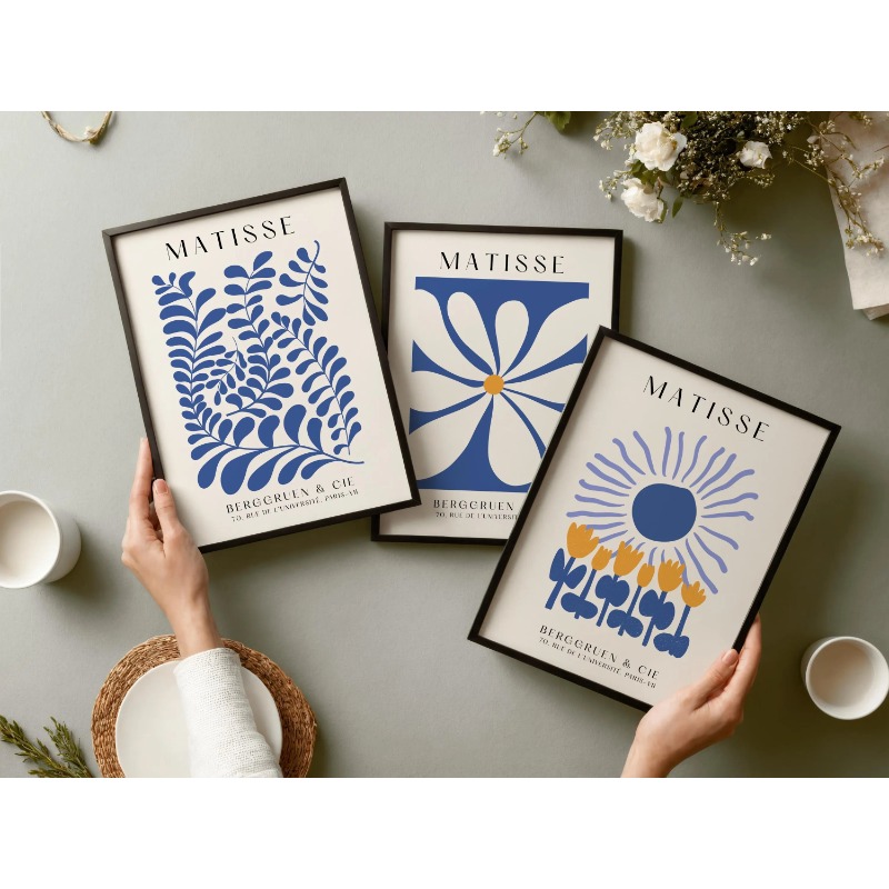 Blue Matisse Prints Set of 3 P - Abstract Canvas Set recension och pris