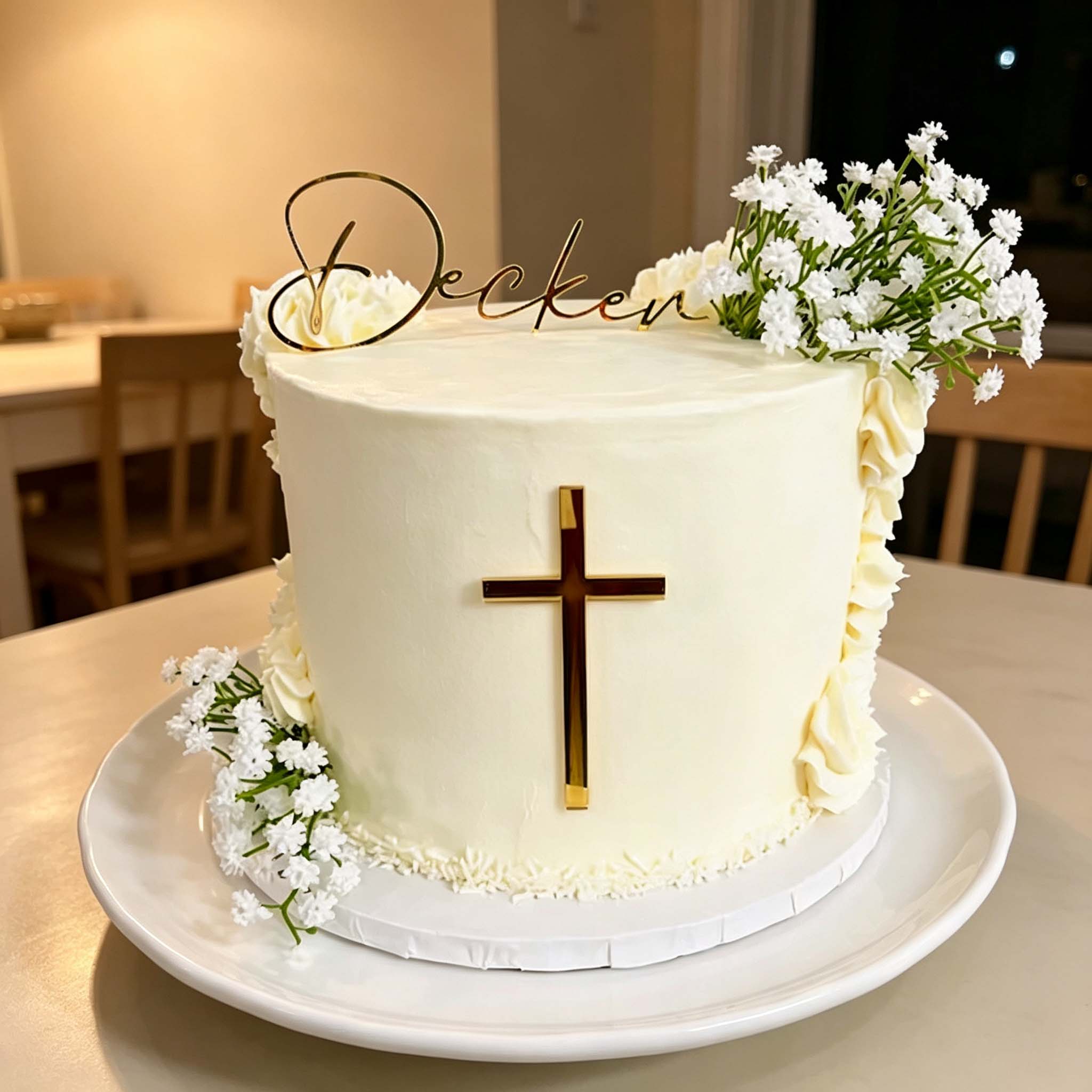 Personalized Cross & Name Cake - Decorative Mirror recension och pris
