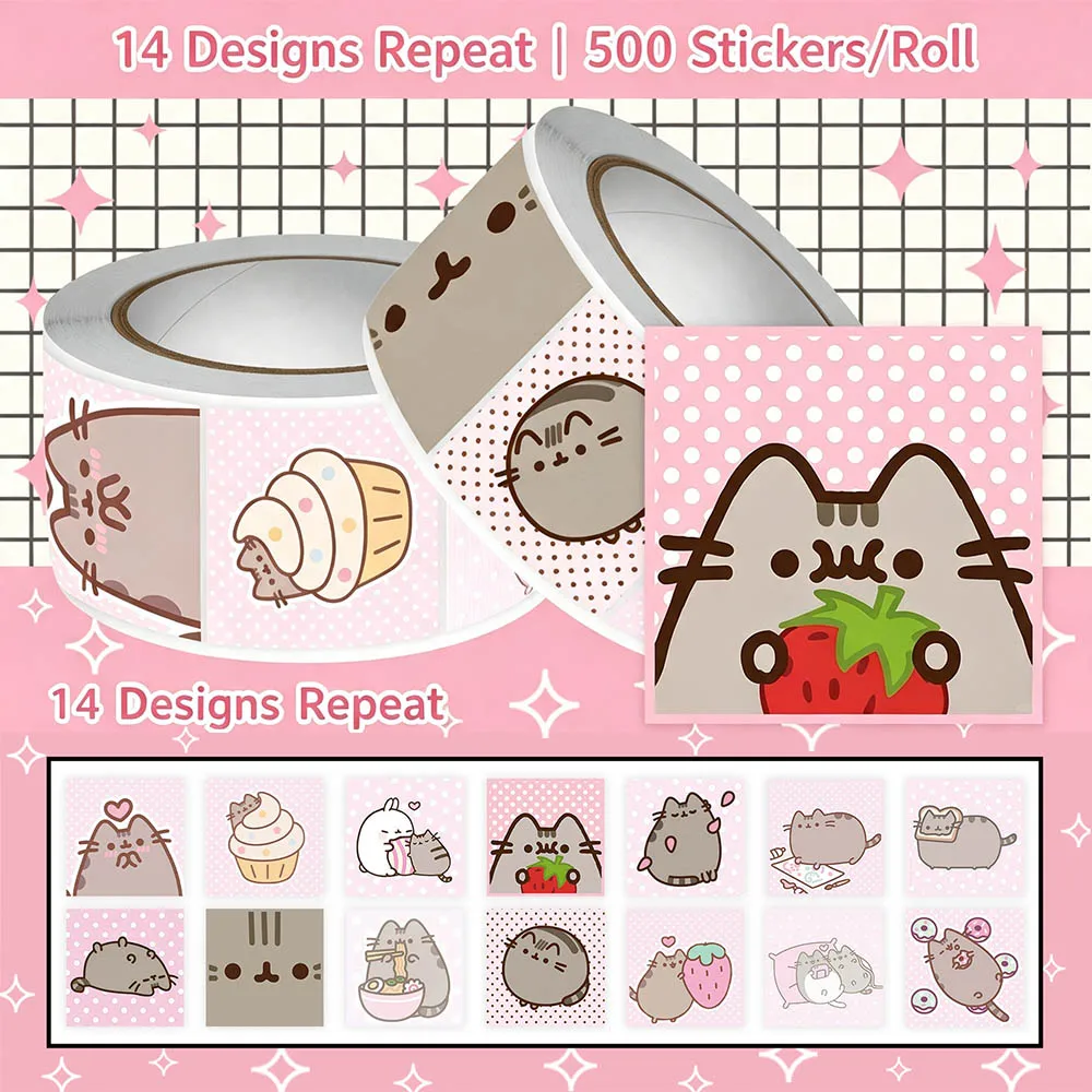 Hou 500pcs Pusheen Cartoon Cat - Wall Sticker recension och pris