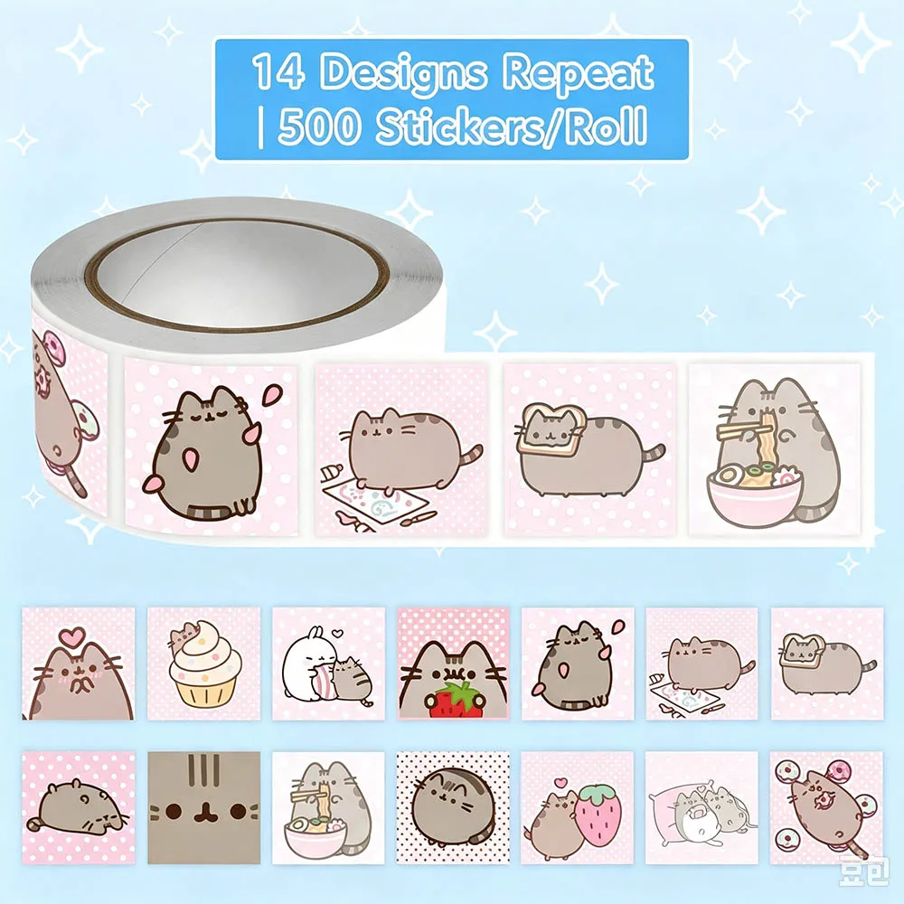 Hou 500pcs Pusheen Cartoon Cat - Wall Sticker recension och pris