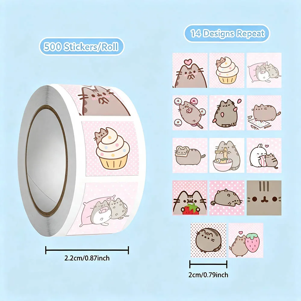 Hou 500pcs Pusheen Cartoon Cat - Wall Sticker recension och pris