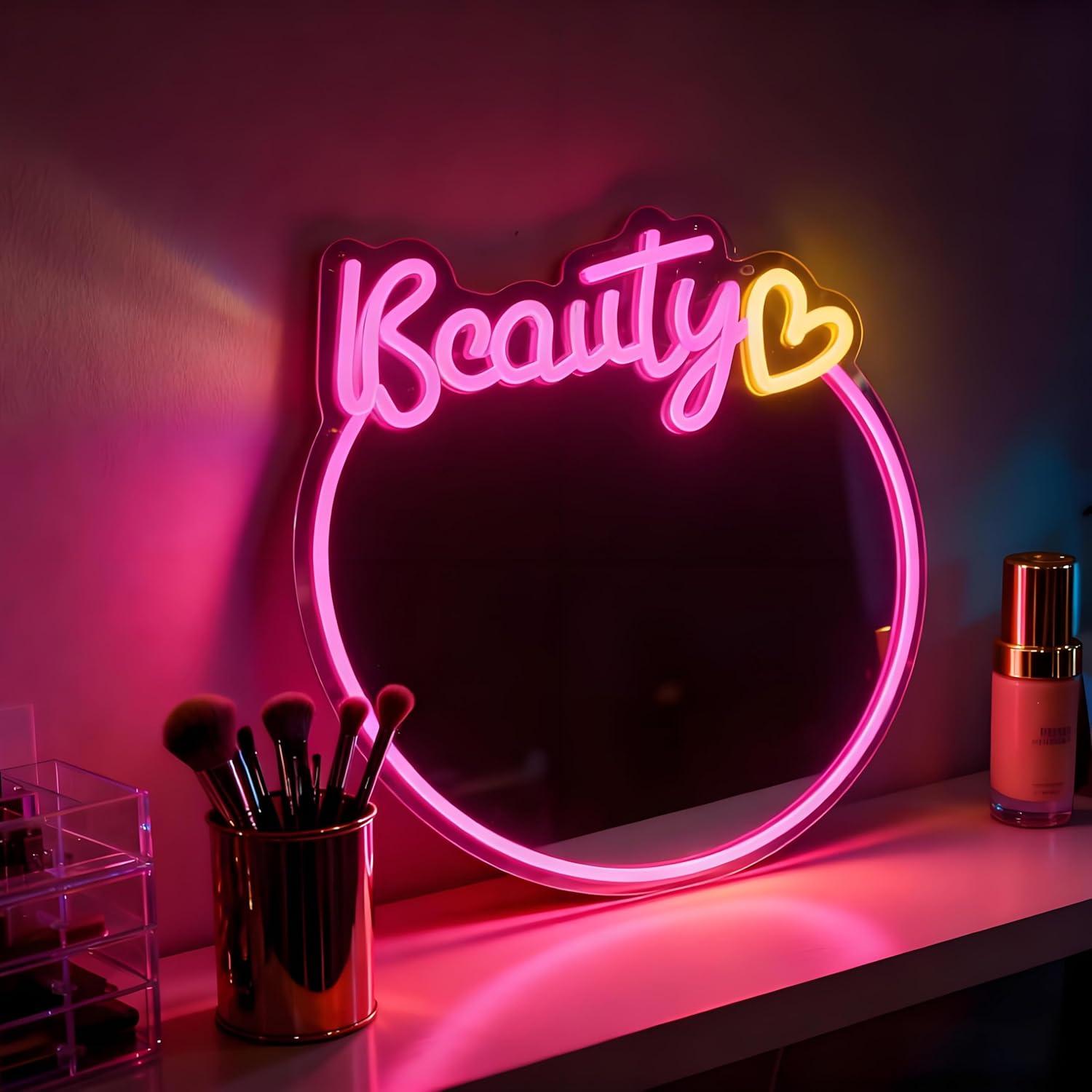 Beauty Mirror Neon Sign USB Di - Decorative Mirror recension och pris