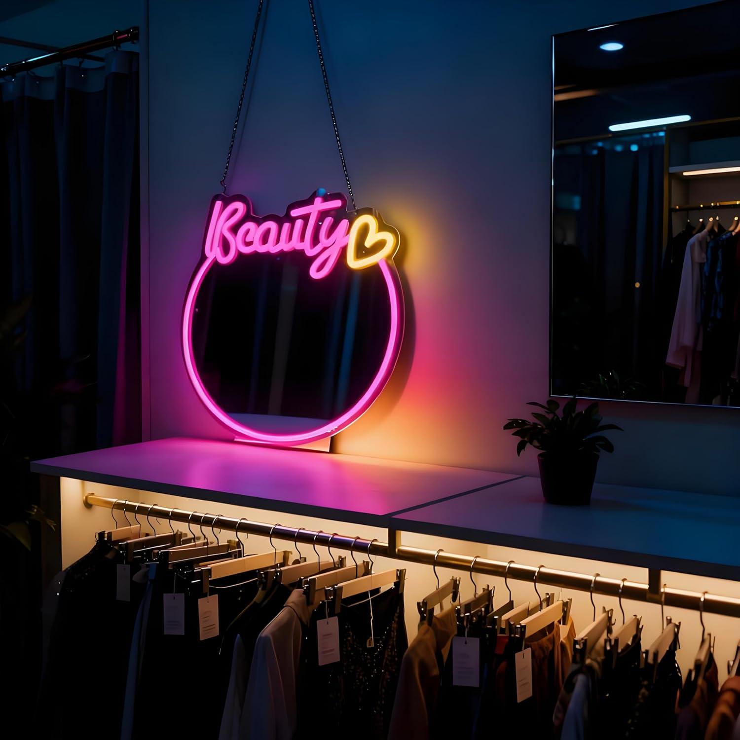 Beauty Mirror Neon Sign USB Di - Decorative Mirror recension och pris