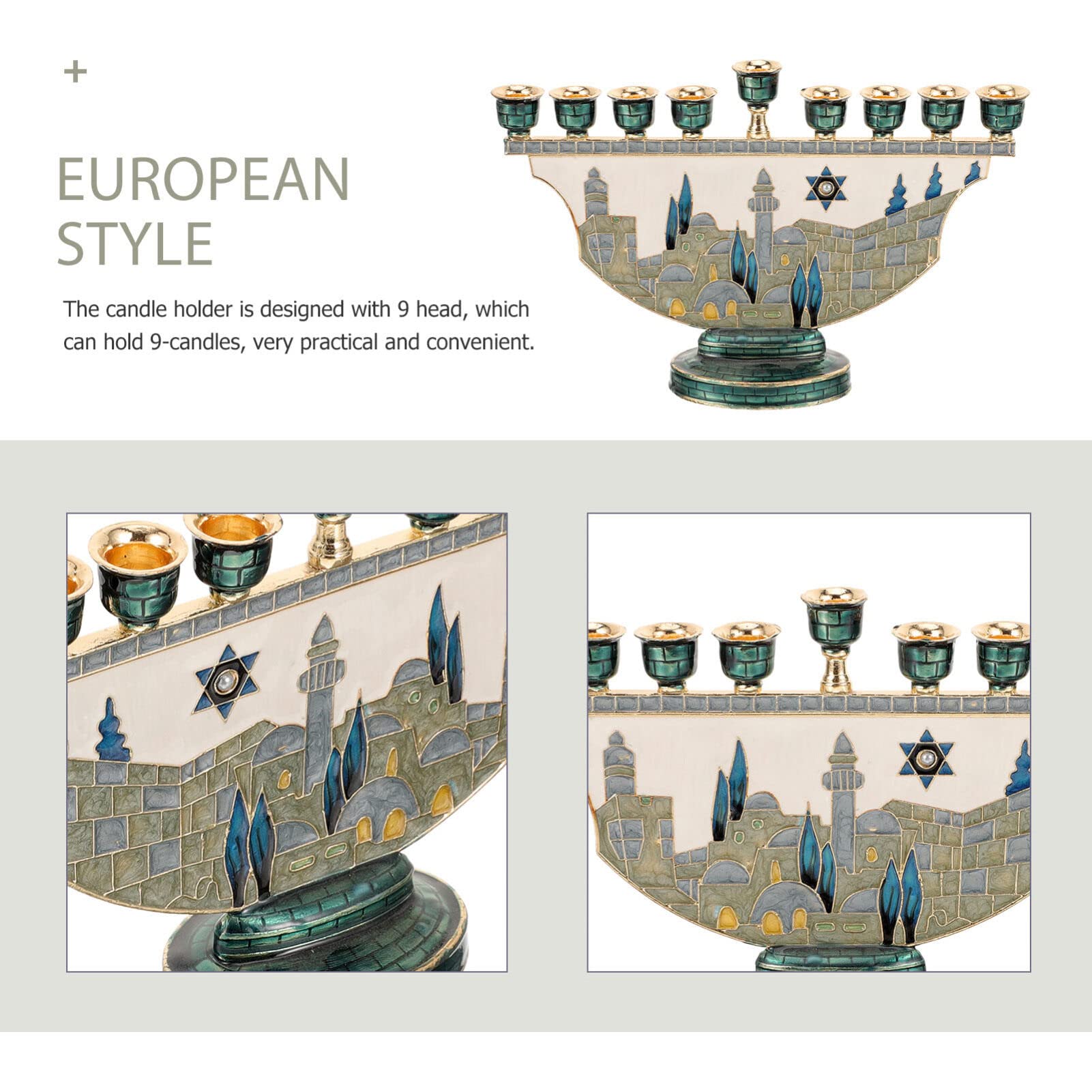 Jerusalem Menorah Hanukkah Can - Candle Holder Decor recension och pris