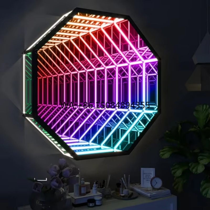 Octagon 3D Infinity Mirror Lig - Decorative Mirror recension och pris