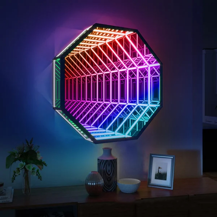 Octagon 3D Infinity Mirror Lig - Decorative Mirror recension och pris
